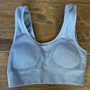 Aerie Light Blue Ribbed Sports Bra